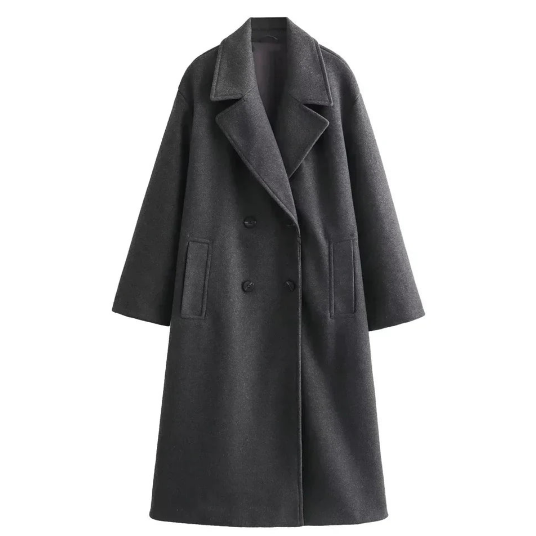 Button Closure Stylish Winter Trench Coat