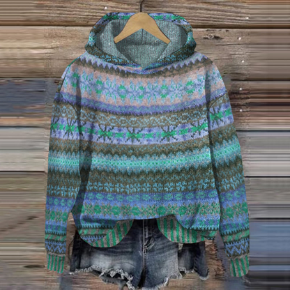 Women's hooded printed sweatshirt