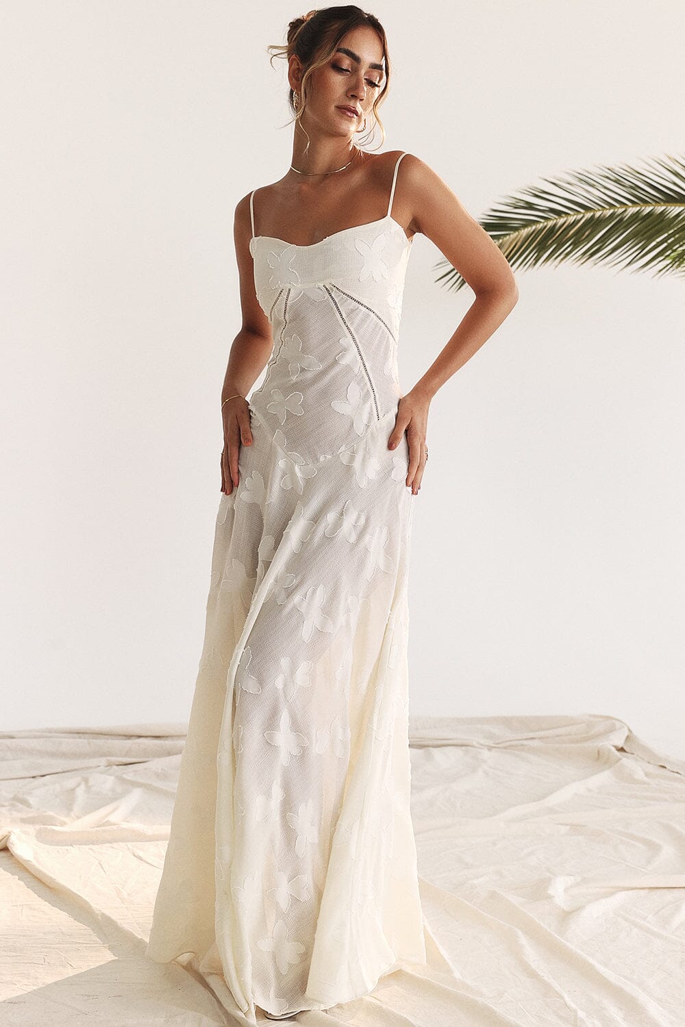 Slim Floral Chiffon Maxi Dress