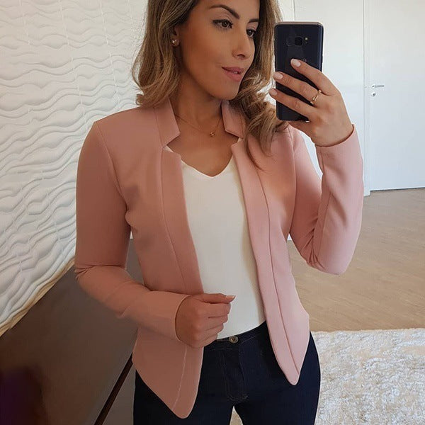 Women's solid color cardigan jacket