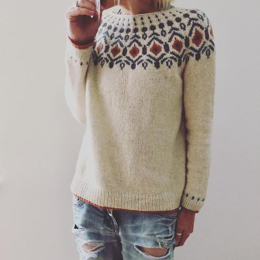 Argyle Chevron Knit Pullover Sweater