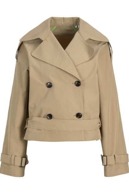 Women's coat in beige with belt