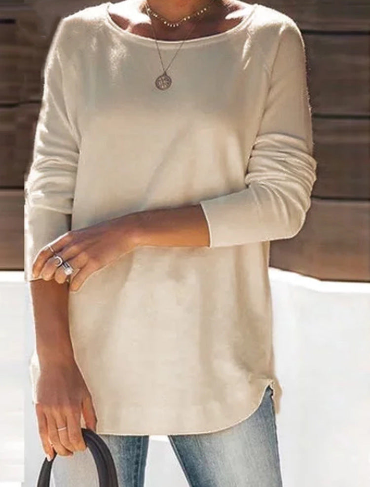 Women's Pullover Sweater - Round Neck - Long Sleeve - Soft Knit Casual Fit