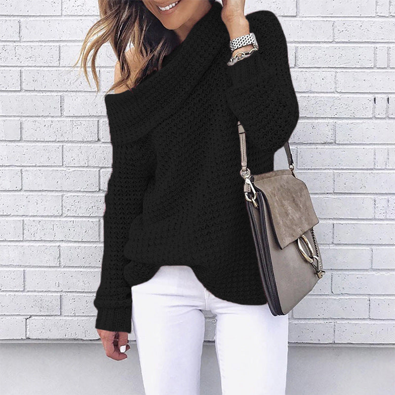 Chunky Knit Oversized Relaxed Fit Sweatshirt 