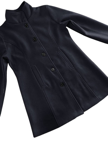 Women's long-sleeved long wool winter coat