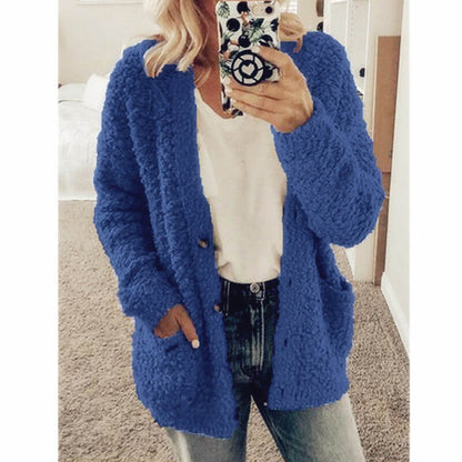 Women's cozy textured button-up cardigan