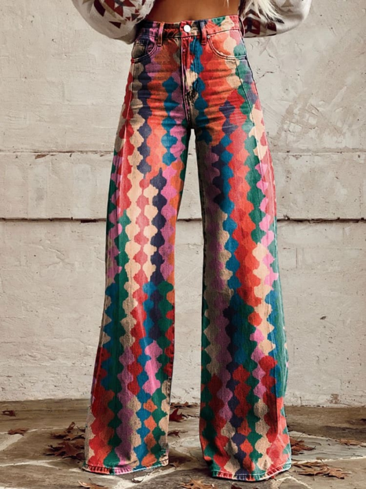 Wide-Leg Bohemian Pants