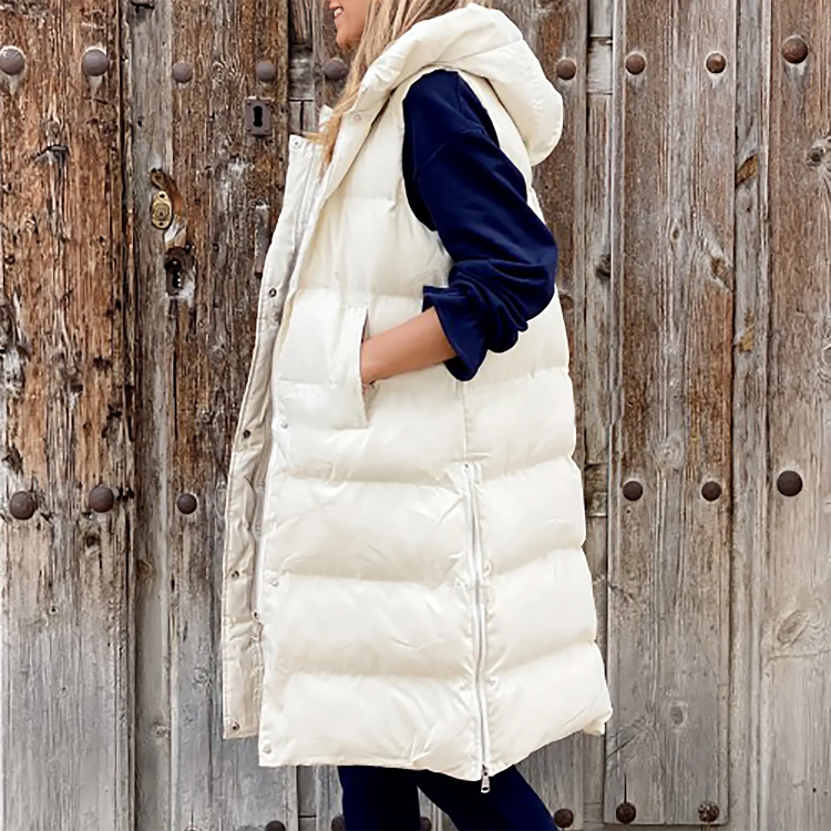 Nikki - trendy padded long body warmer for women with hood for spring