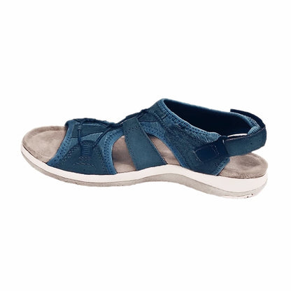 Women's Wedge Sandals - Strappy Design - Contoured Footbed - Open Toe Comfort