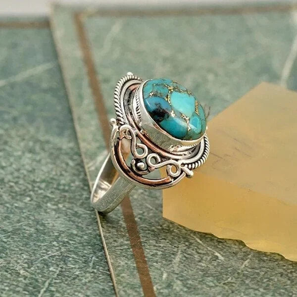 Handmade boho chic turquoise ring