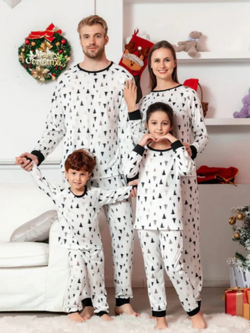 Cozy minimalist holiday family pajama set