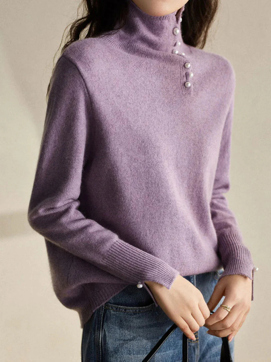 Long sleeve turtleneck sweater for women