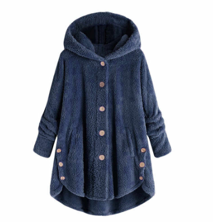 Women's double-faced fleece hooded jacket