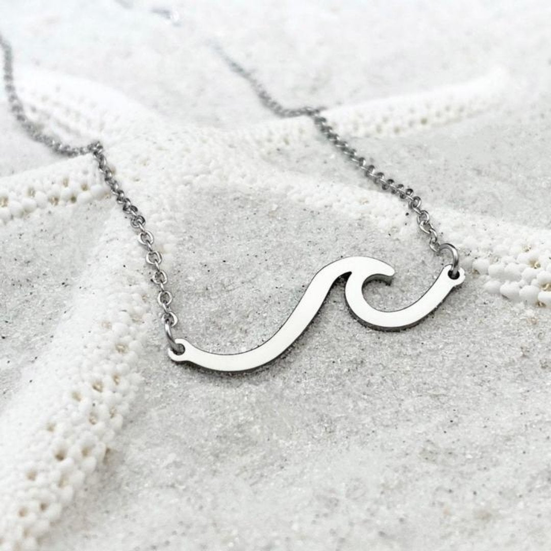 Ocean wave pendant necklace