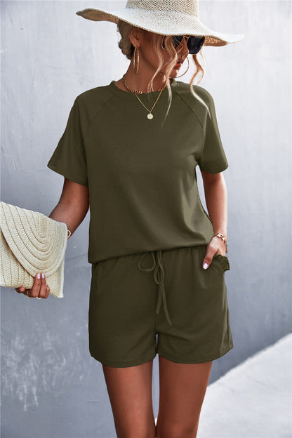 Solana - ruffle hem top and shorts set with pockets