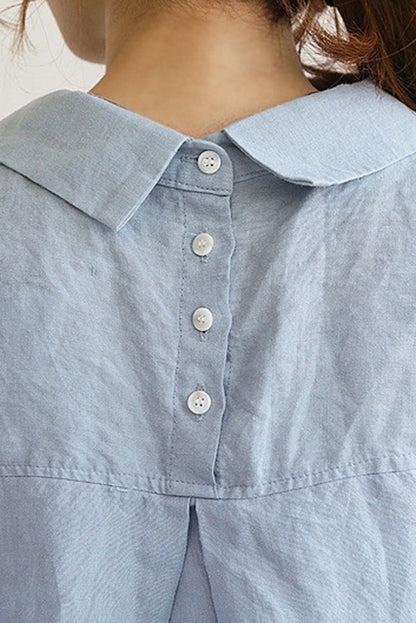 Women's Oversized Button-Down Shirt - Long Sleeve - Relaxed Fit - Mid-Thigh Length