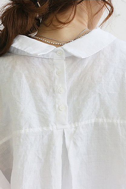 Women's Oversized Button-Down Shirt - Long Sleeve - Relaxed Fit - Mid-Thigh Length