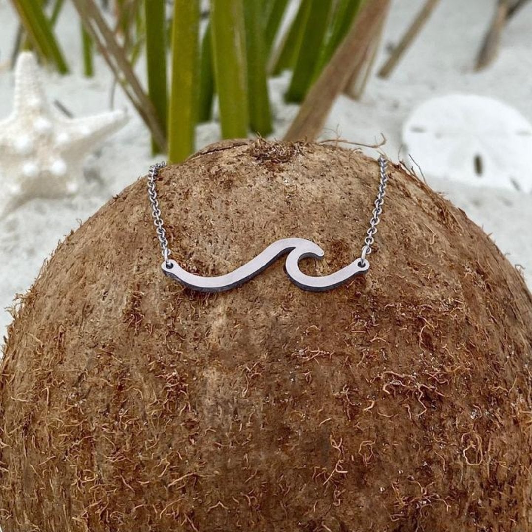 Ocean wave pendant necklace