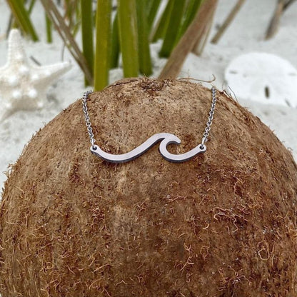 Ocean wave pendant necklace