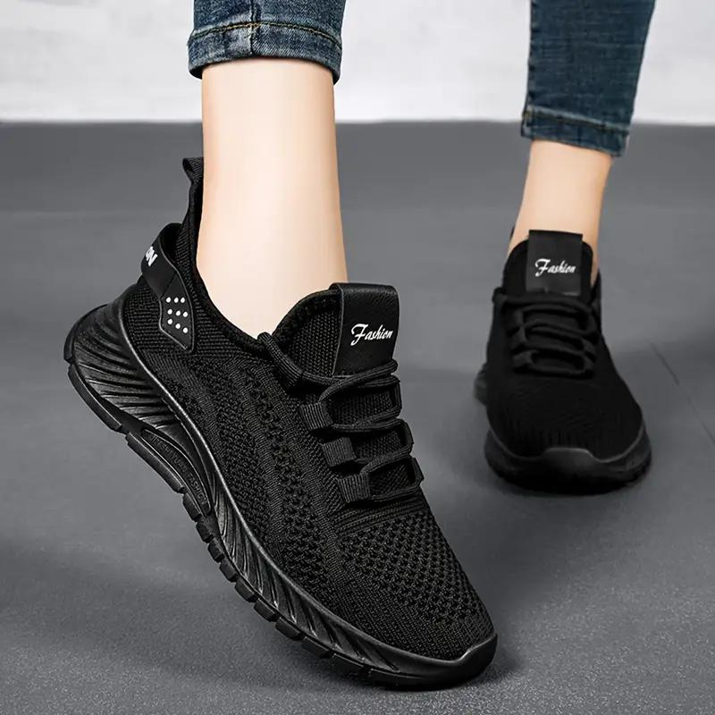 Women's Athletic Sneakers - Breathable Mesh - Slip-On Sock Fit - Chunky Grip Sole