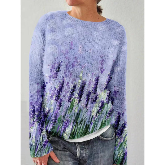 Floral Print Colorful Sweater