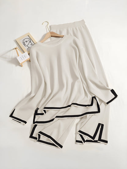 Women's elegant 2-piece lounge set made of stretch knit