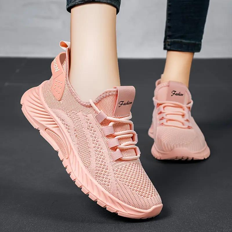 Women's Athletic Sneakers - Breathable Mesh - Slip-On Sock Fit - Chunky Grip Sole
