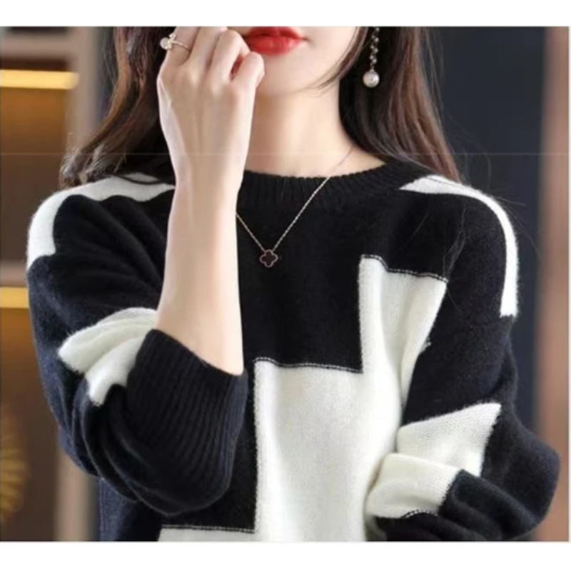 Color Block Soft Knit Oversized Sweater