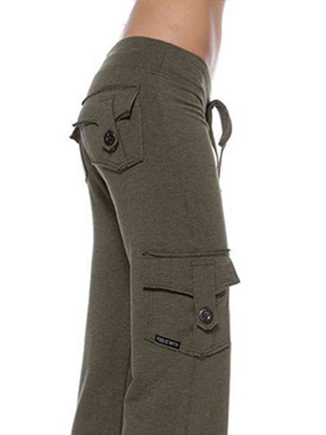 Women's mid rise cargo wide leg pants