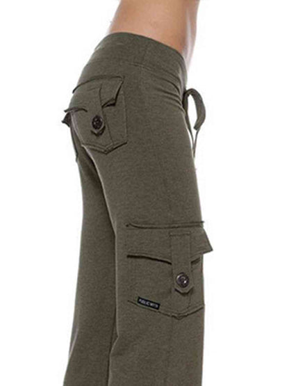 Women's mid rise cargo wide leg pants
