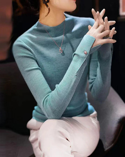 Classic Knitted Blue Sweater