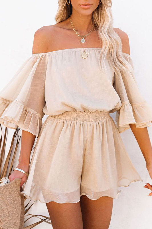 Breathable Lightweight Off-the-Shoulder Romper