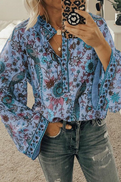 Riza - printed loose casual shirt