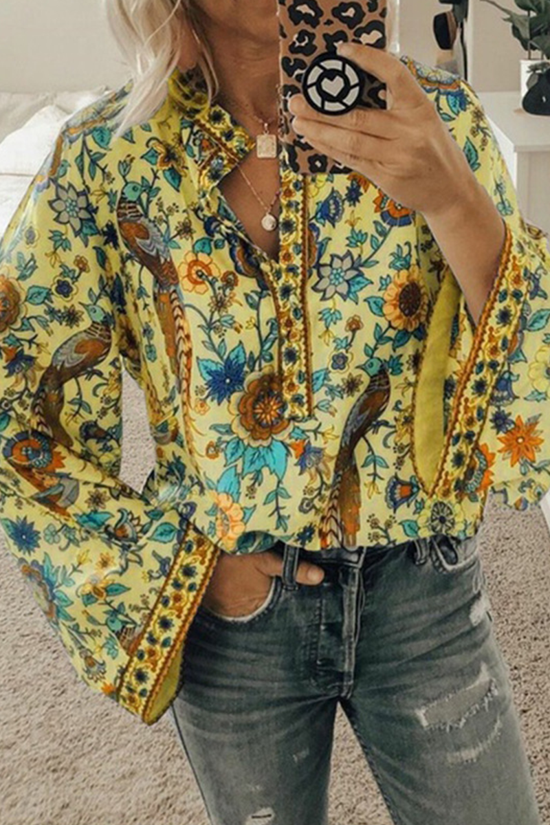 Riza - printed loose casual shirt