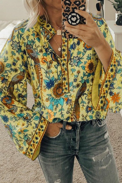 Riza - printed loose casual shirt