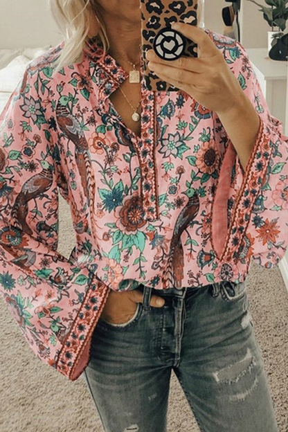 Riza - printed loose casual shirt