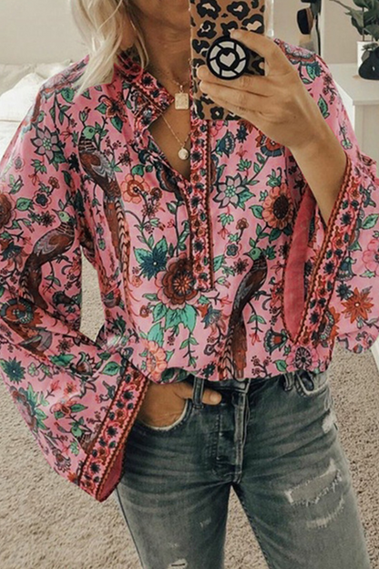 Riza - printed loose casual shirt