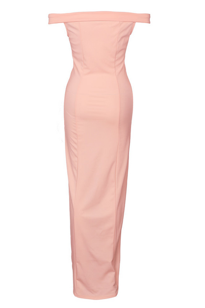 Women's Off-Shoulder Evening Gown - Floor-Length - High Slit - Elegant Formal Wear