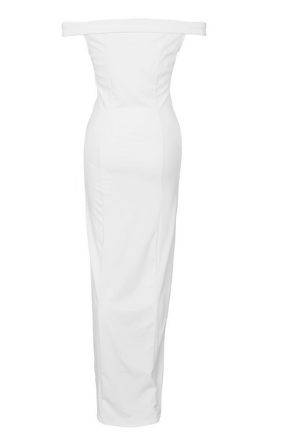 Women's Off-Shoulder Evening Gown - Floor-Length - High Slit - Elegant Formal Wear