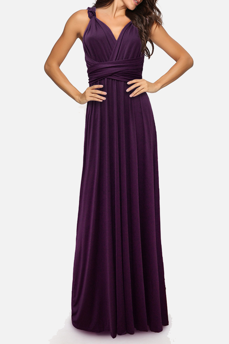 Women's Maxi Dress - Halter Neck - Backless - High Slit - Flowy Elegant Fit