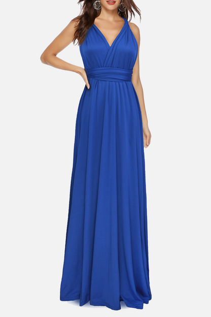 Women's Maxi Dress - Halter Neck - Backless - High Slit - Flowy Elegant Fit