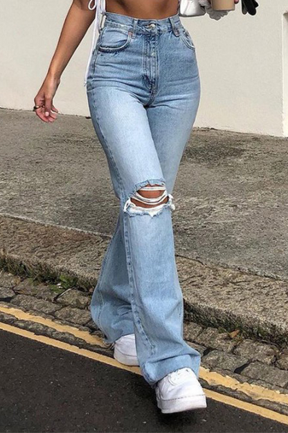 Thea - high waist wide leg bottoms with solid tassel detail