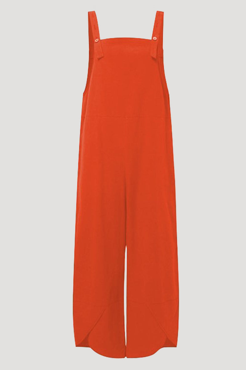 Women's Jumpsuit - Loose Fit - Adjustable Straps - Breathable Fabric - Ankle Length