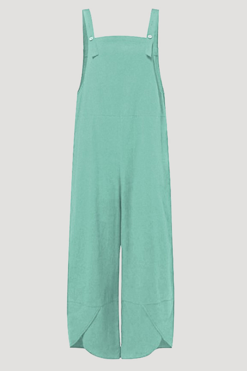 Women's Jumpsuit - Loose Fit - Adjustable Straps - Breathable Fabric - Ankle Length