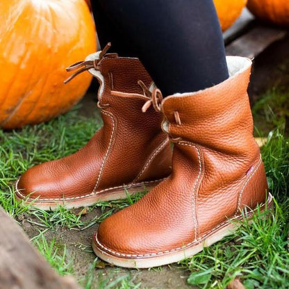 Women's casual lace-up snow boots