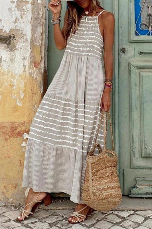 Flowing Halter Neck Maxi Dress