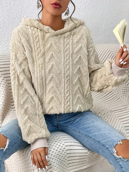 Women's knitted hoodie sweater