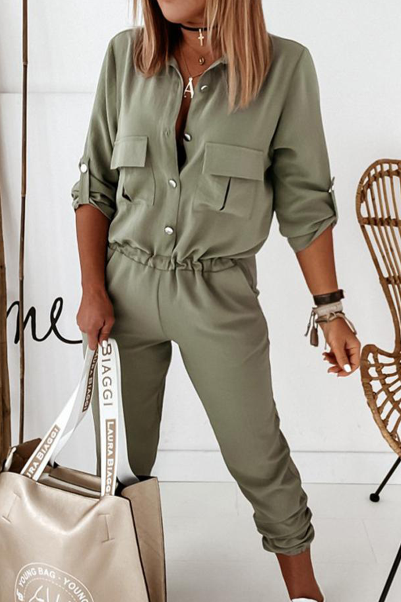 Gladys - casual turndown collar harlan jumpsuit