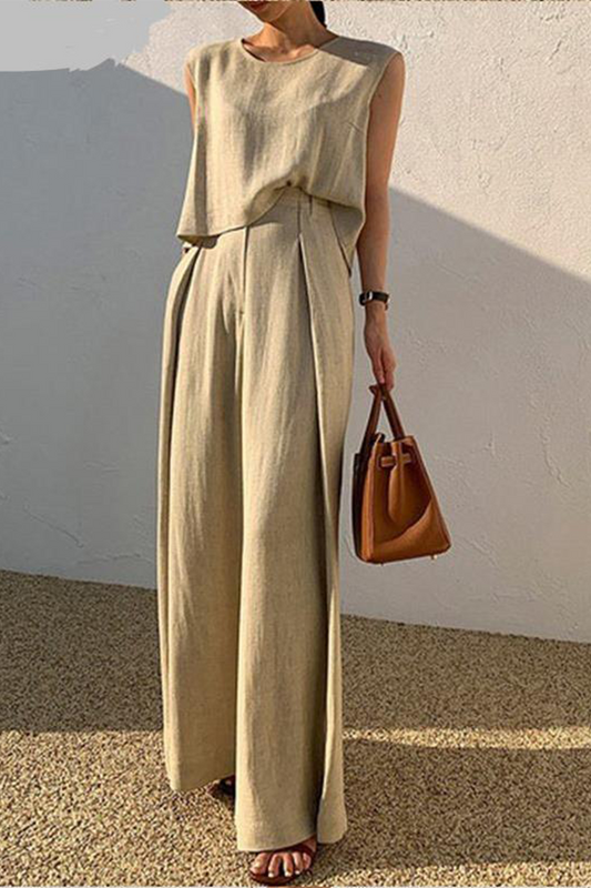 Loose Fit High-Waisted Two-Piece Set