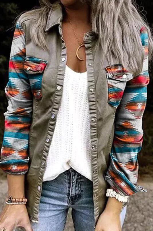Plaid Single Breasted Lapel Jacket